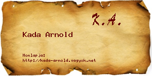 Kada Arnold névjegykártya