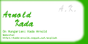 arnold kada business card